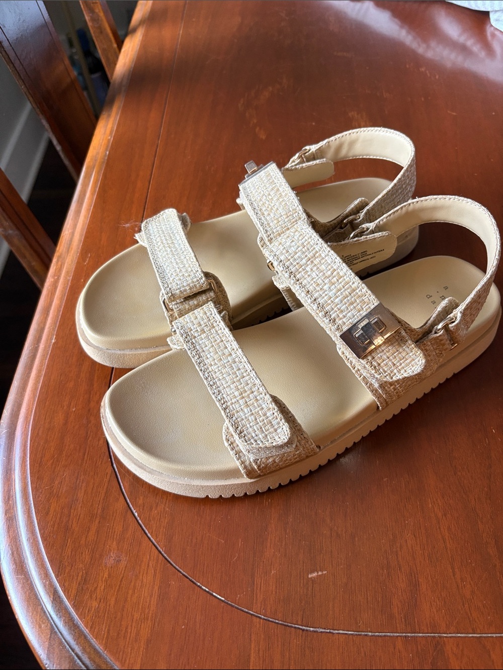 A New Day Raffia Buckle Sandals